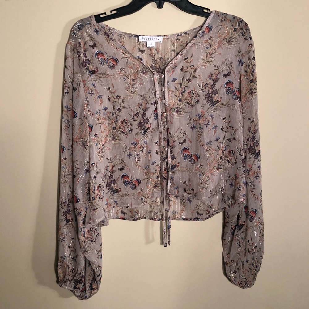 Stunning Loverich butterfly blouse, size Small